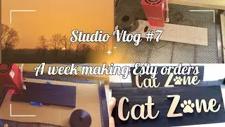 Studio Vlog #7 - A week making Etsy Order (cat zone signs), how to make laser cut 3d wood signs.