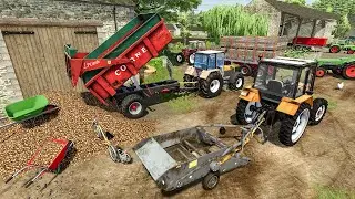 Farming Simulator 22 à l'ancienne | arrachage de pdt, mise en palox, débroussaillage
