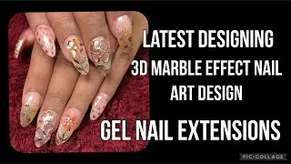 Marble intence nail art tutorial | Gel Nail Extensions Tutorial step by step | advance Designing