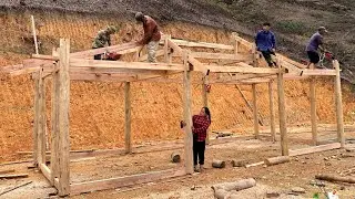 The process of harvesting corn, melon, and squash,Build the dream wooden house of a young couple