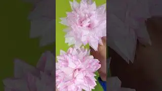Flower with paper towels #diyflowers #flowerswithpapertowels #paperflower  #howtomakeflower #diy