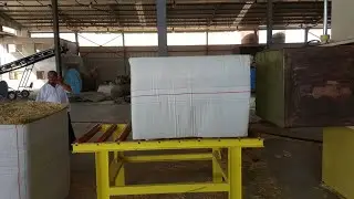 Silage harveater with bales of china