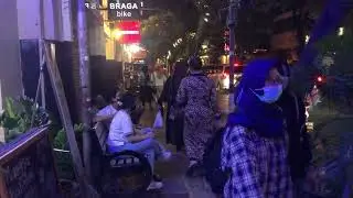 Night Walk in Braga Street Bandung West Java | 4K