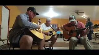 Ole Bill Cheetum , Ricky, Roland and Rance picking. At FOTO Hoboken Ga