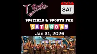 T-Backs Sports Bar and Grill Sports Schedule and Pizza special for Saturday January 31, 2026