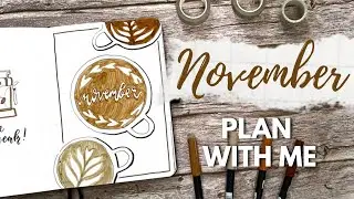 PLAN WITH ME: Bullet Journal Setup November 2021 ☕️  Latte Art Theme