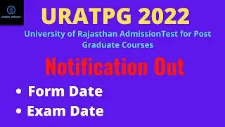 Rajasthan University PG Entrance Test 2022 Details || URATPG 2022  || Mudgalbiology
