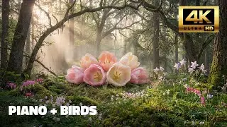 🔴 5H Live Relaxation | Peaceful Flower Forest 🌸🌲 | Piano & Birds 4K