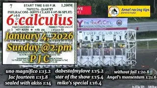 PJC ARNEL RACING TIPS SUNDAY @2:PM JANUARY 4, 2026 @PhilippineJockeyClub PLS WATCH AND SUBSCRIBE 
