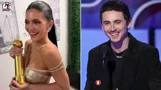 Кайли Дженнер позирует с &laquo;Золотым глобусом&raquo; Тимоти Шаламе после победы Марти Суприма.