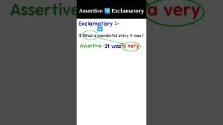 Assertive Sentences | exclamatory Sentences #shorts #ssc #hsc