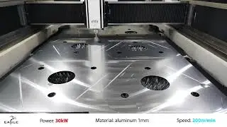 30kW 1mm Aluminum full sheet Fiber laser cutting | Eagle Lasers
