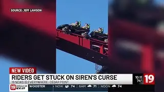 Siren&rsquo;s Curse, new ride at Cedar Point, gets stuck in vertical position
