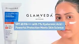 Glamveda 1% Hyaluronic Acid Sunscreen SPF 60, PA+++ | With Ceramides, Peptides & Niacinamide