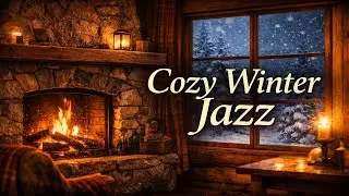 Cozy Fireplace Jazz ❄️ Warm Winter Jazz for Relax, Sleep & Stress Relief