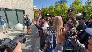 The pro-trans rights protesters attacked and destroyed the property of the Dave Chappelle supporters