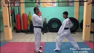 Pasos de combate 1 y 1 de cintas amarillas