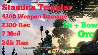 ESO - Stamina Templar ( Stamplar )  PVP 2h + Bow Build Clockwork City / Dragon Bone Patch