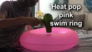 Pop inflatable - Popping pink swimring with hair dryer