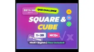Mathematics basic to advance | Squares & Cubes 1&ndash;20 | Maths MCQs