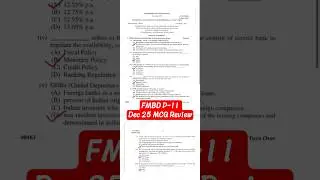 #CMA Inter Dec 25 exam | FMBD P-11 - MCQ Review | #cma #trending #yt #yt #ytviral #ytshorts