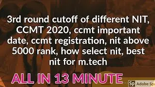 3rd round cutoff of different NIT, GATE 2020,CCMT 2020, best nit under 5000 rank, nit through gate
