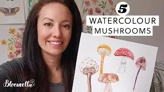 Welcome to Bloom in 5 &ndash; Easy Watercolour Mushrooms for Beginners | Easy Learn to Paint Tutorial