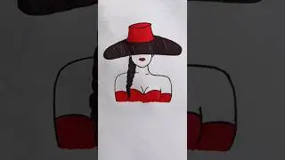 Beautiful girl drawing#shorts #drawing #colors #girl