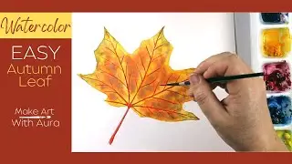 Watercolor Fall Leaf Tutorial  - Easy Autumn Maple Leaf Painting