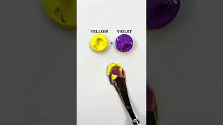 Yellow vs. Violet!💜💛 #art #artvideo #colors #paintmixing #shorts #satisfying #yellow #violet #purple
