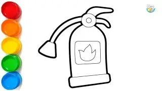 Fire extinguisher Drawing,Painting and Coloring for kids toddlers | Draw  Fire extinguisher Easy