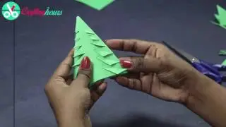 Origami Christmas Tree Craft DIY Paper Christmas Tree Just in 5 Min.