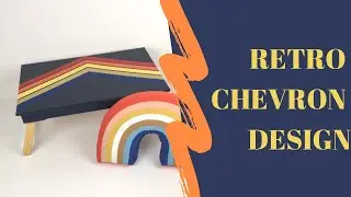 How to Chevron Pattern| Easy Painted Tray DIY | Retro Geometric Design| Furniture Painting Tutorial