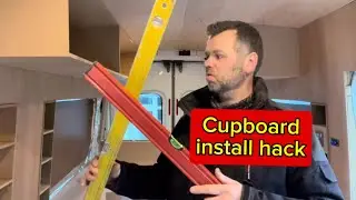 Self build camper cupboard install hack. 