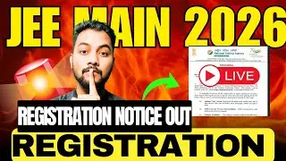 LIVE NTA Official Notice OUT✅|Jee Main 2026 Registration Date OUT|JEE Main 2026 Registration Update