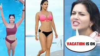 Sunny Leone Vacation Is On | Sunny Leone H0t Look In Swimming Pool | Sunny's Paani Wala Fun.