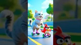 Cat and Angry bird | Cartoon video for Kids #shorts #trending #cartoon