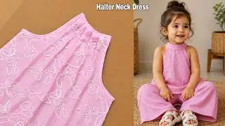 2 Year Old Baby Halter Neck Top Cutting and Stitching | How to Sew a Halter Neck Baby Dress | Nob...