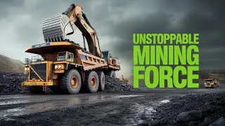 Massive Excavator Loading Dump Truck in Deep Mud.