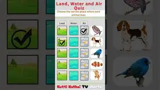 Where Do Animals Live? | Land, Water or Air Animal Habitat 40 second Quiz for Kids