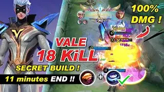 VALE 100% DMG BEST BUILD COMBO ! 😆 Dawning Stars Skin Gameplay | Emblem Set 2023 MLBB