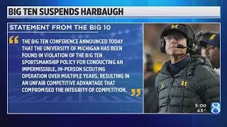 Michigan coach Jim Harbaugh banned from final 3 regular-season games over sign-stealing allegations
