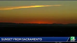 It's a vibrant orange sunset tonight from downtown Sacramento.