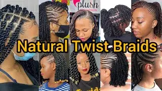 Natural Twist Braid Hairstyles for Black Women | Mini Passion Twist Braids | Protective Kinky Twist