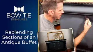 Blending chalk paint on an antique buffet