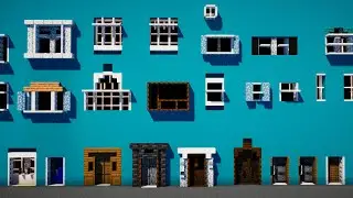 52 проекта окон, дверей и гаражей в Minecraft