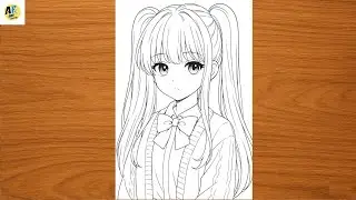 How to draw anime girl | Draw Cute girl drawing | Easy anime drawing for beginners #girl #drawing