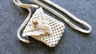 DIY Macrame Bag with Strap for Phone