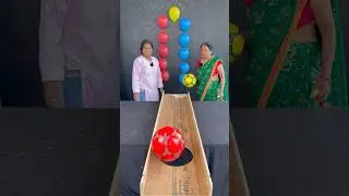 Mom vs sister roll the football popping pop balloons challenge win money challenge #shorts