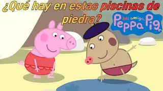 ¿Qué hay en estas piscinas de piedra? Trofeo fácil #miamigapeppapig #myfriendpeppapig